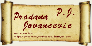 Prodana Jovančević vizit kartica